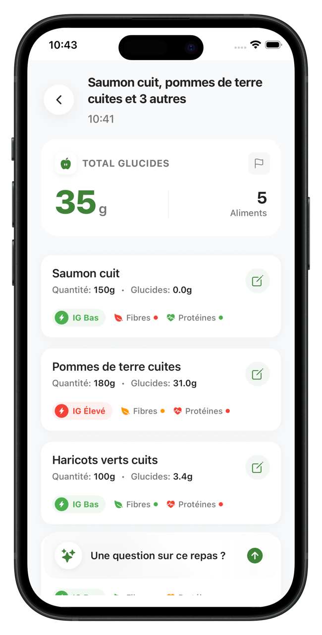 Analyse nutritionnelle détaillée - Glucides, fibres, index glycémique et protéines
